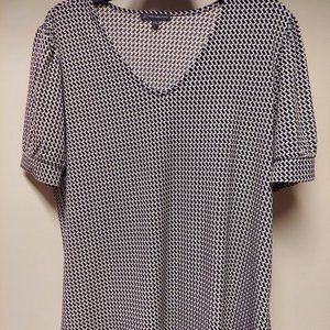 Adrianna Papell Womens Black & White Top Size: XL